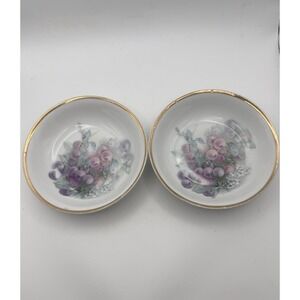Vintage C.T. Altwasser Silesia Porcelain Fruit Berry Bowls Gold Trim Set of 2 6"